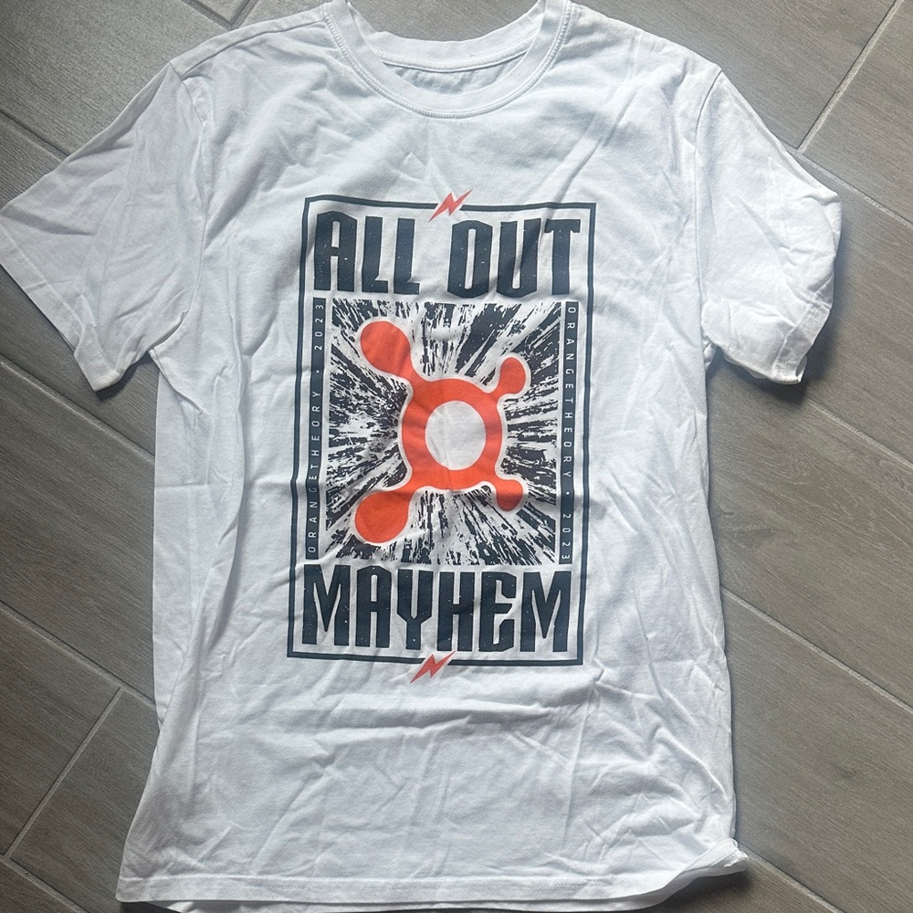 Orangetheory White and Orange Graphic Tee